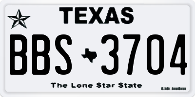 TX license plate BBS3704