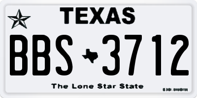 TX license plate BBS3712