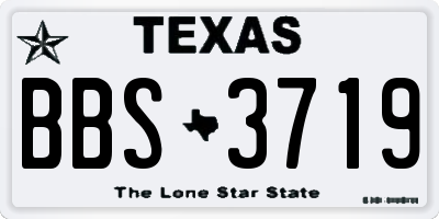 TX license plate BBS3719