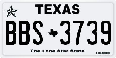 TX license plate BBS3739