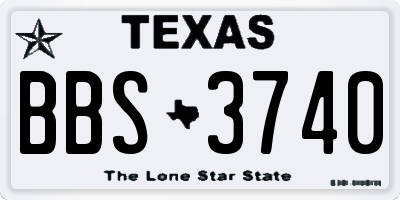 TX license plate BBS3740