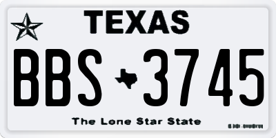 TX license plate BBS3745