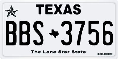 TX license plate BBS3756