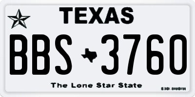 TX license plate BBS3760