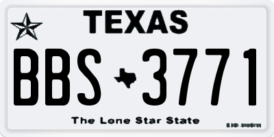 TX license plate BBS3771