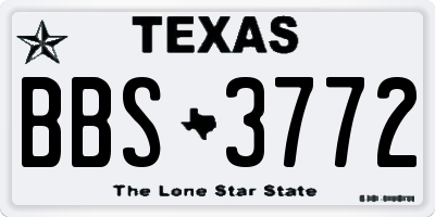 TX license plate BBS3772