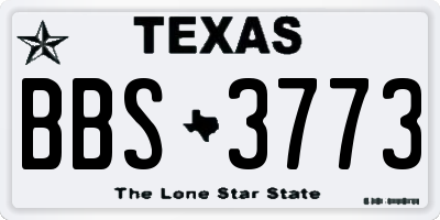 TX license plate BBS3773