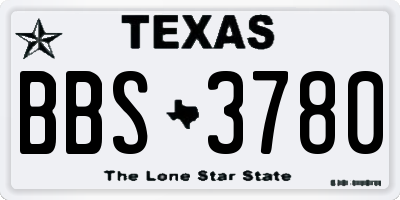TX license plate BBS3780