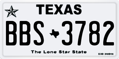 TX license plate BBS3782