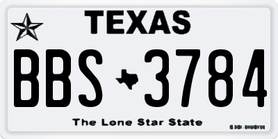 TX license plate BBS3784