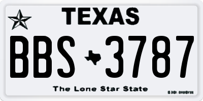 TX license plate BBS3787