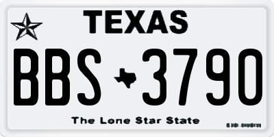 TX license plate BBS3790