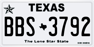 TX license plate BBS3792