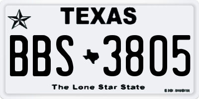 TX license plate BBS3805