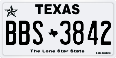 TX license plate BBS3842