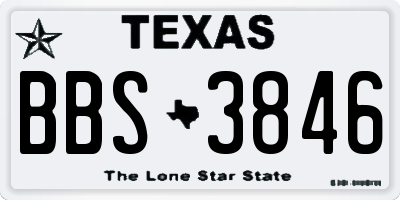 TX license plate BBS3846