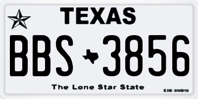 TX license plate BBS3856