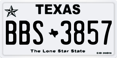 TX license plate BBS3857