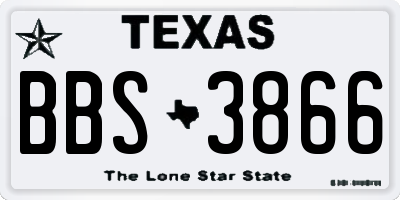 TX license plate BBS3866