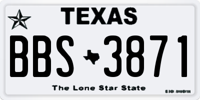 TX license plate BBS3871