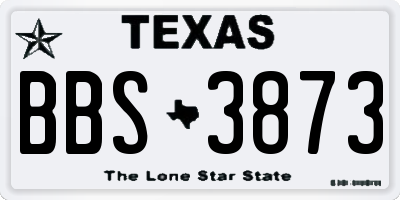 TX license plate BBS3873
