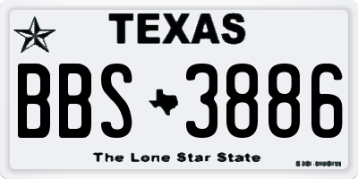 TX license plate BBS3886