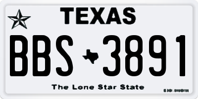 TX license plate BBS3891