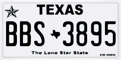 TX license plate BBS3895