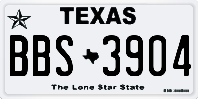 TX license plate BBS3904
