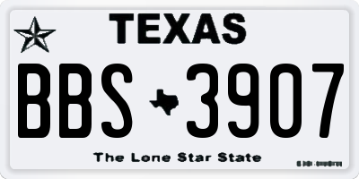 TX license plate BBS3907