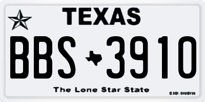 TX license plate BBS3910