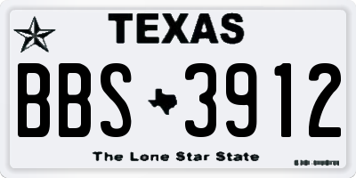 TX license plate BBS3912