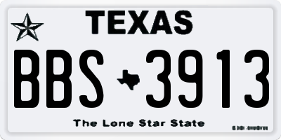 TX license plate BBS3913