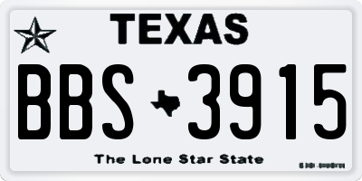 TX license plate BBS3915