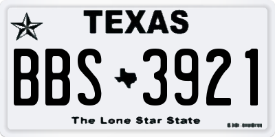 TX license plate BBS3921