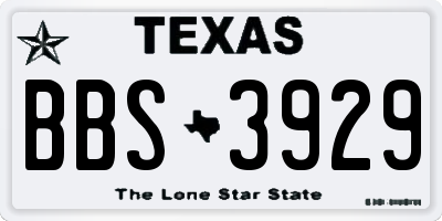 TX license plate BBS3929