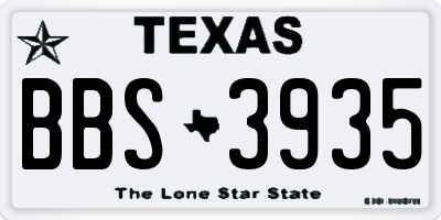 TX license plate BBS3935