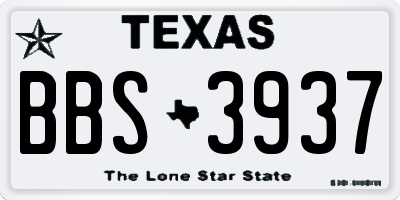 TX license plate BBS3937