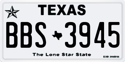 TX license plate BBS3945