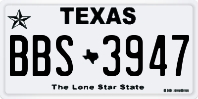 TX license plate BBS3947