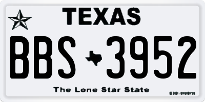 TX license plate BBS3952