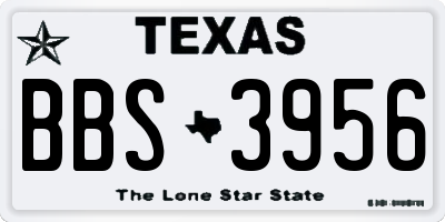 TX license plate BBS3956