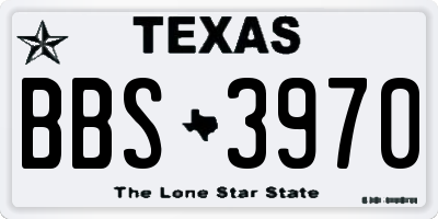 TX license plate BBS3970