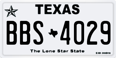 TX license plate BBS4029