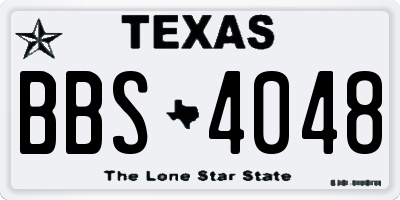 TX license plate BBS4048