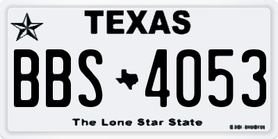 TX license plate BBS4053