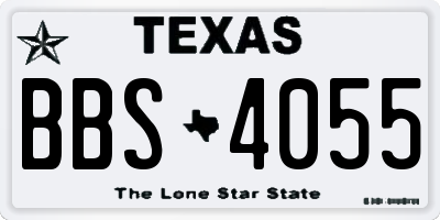 TX license plate BBS4055