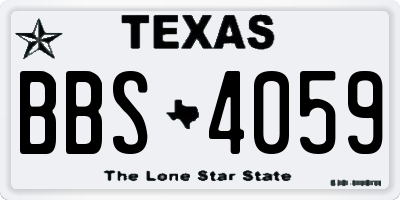 TX license plate BBS4059
