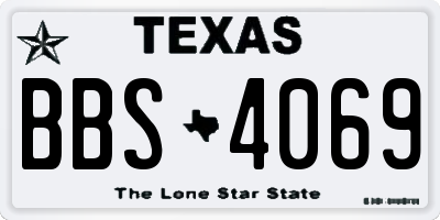 TX license plate BBS4069
