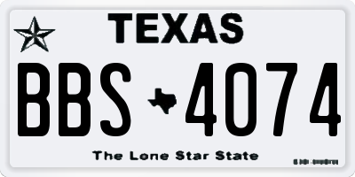 TX license plate BBS4074